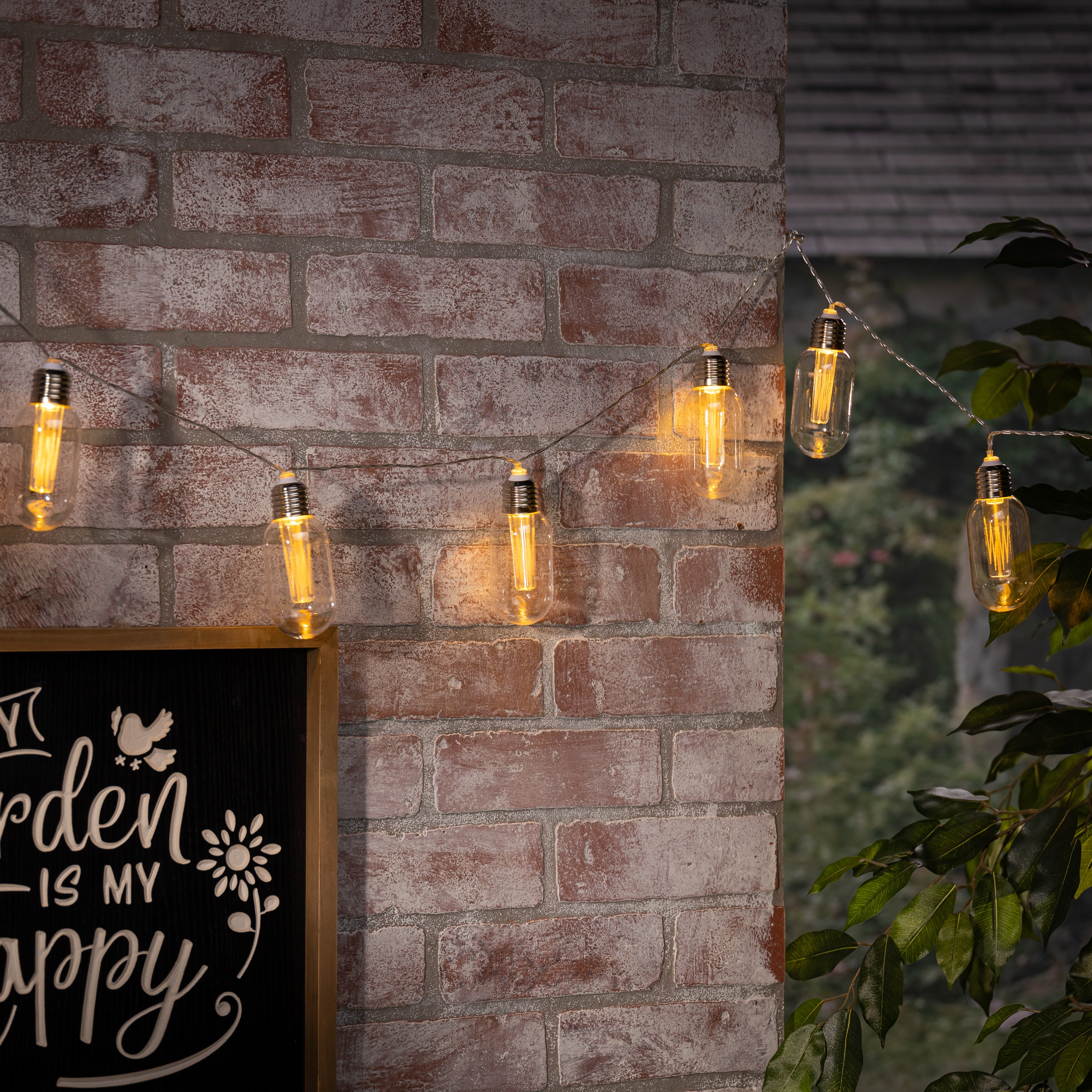 6 Foot Solar LED Oval Bullet Patio String Lights